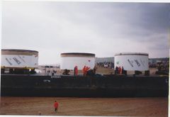 'Janice' being prepared to be transported by road to Alexandra Park overnight.